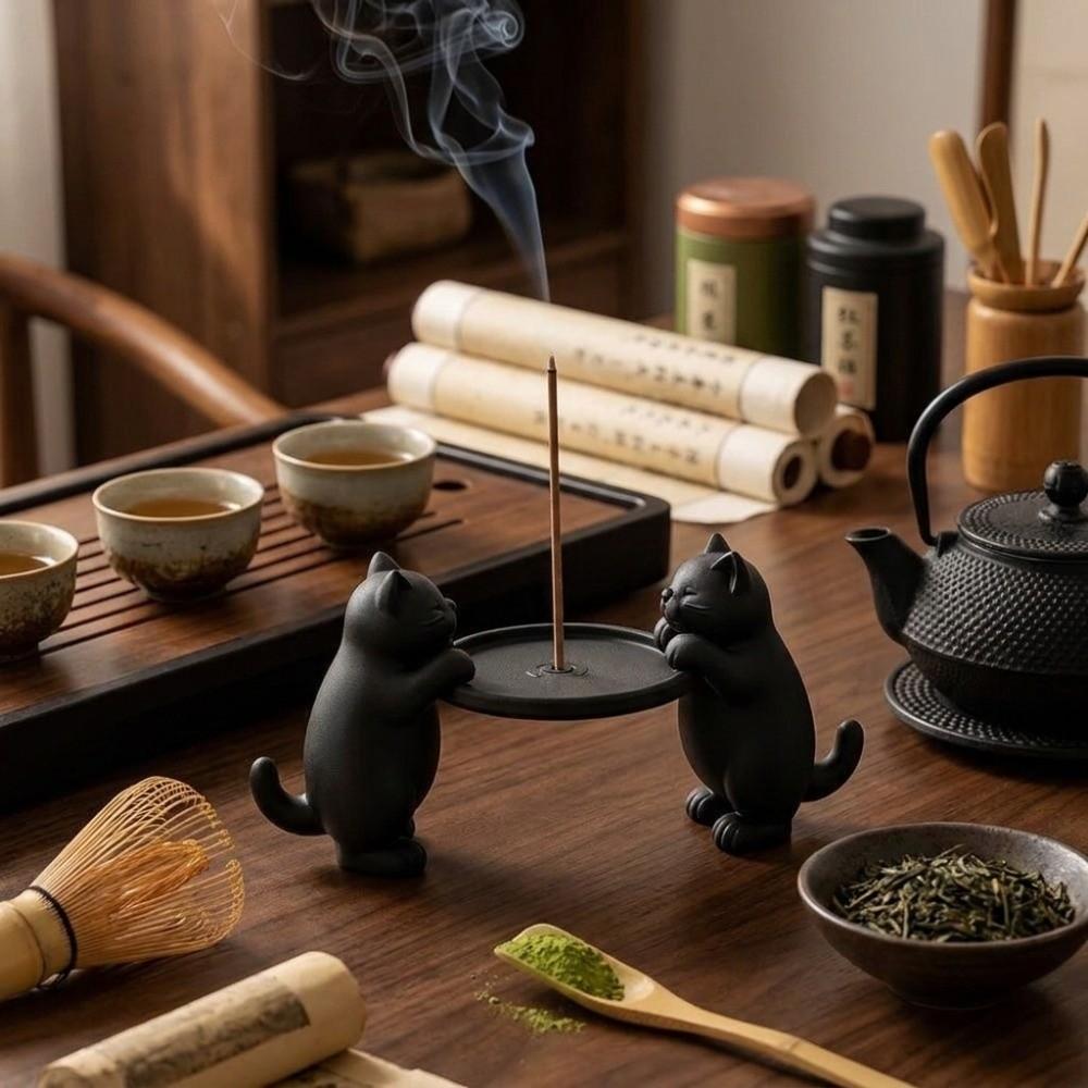 3D Printing Two Cats Incense Holder Minimalist Incense Stick Holder  Household