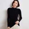 Women's Striped Slim-Fit Cashmere Sweater - High-Neck, Long Sleeve, Autumn/Winter Knitwear