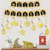 A Set Gold Black Ramadan Decorations Traditional Elegant Design Islamic Ornaments Crescent Moon Party Hanging Supplies