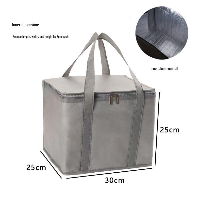 Large Capacity Double Zipper Insulated Picnic Ice Pack Bag – Black Non-woven Fabric