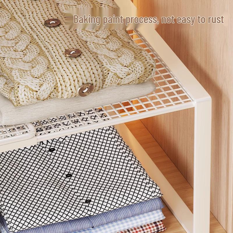 Organizzatore a Ripiano Estraibile per Armadio per Conservazione Vestiti e Divisorio per Armadietto