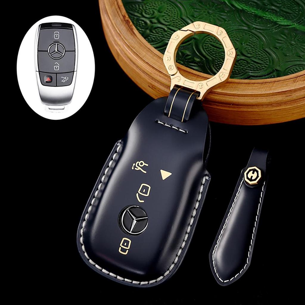 Suitable for 2025 Mercedes-Benz McBach S400 GLS350 Handmade Cowhide High-End Car Key Cover keychain car key case