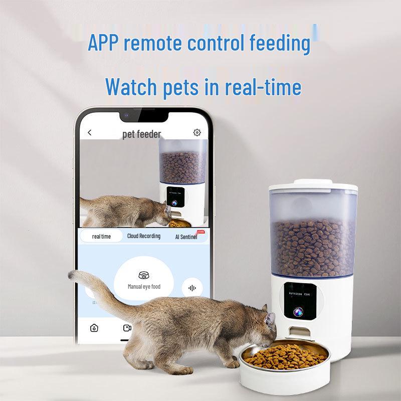 Smart Pet Feeder with Timer & Camera for Cats