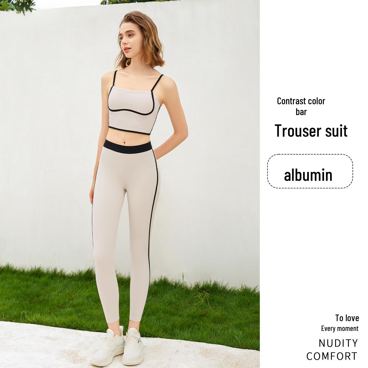 

KELICOPY Жіночий йога-комплект з кольоровими блоками: Дихаючі штани з високою талією та ефектом підтягування сідниць і майка L