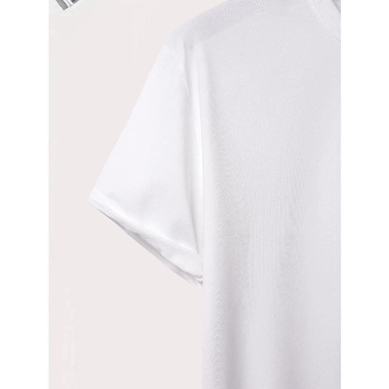 Crewneck Tee Men T-Shirt | White Casual Comfortable Loose T-Shirt For Summer, Regular Fit, Short Sleeve, Slight Stretch Fabric, Perfect For Daily Wear