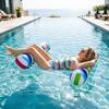 Inflatable Pool Float with Headrest Adults Size Water Hammock Single Person Foldable Floating Lounge Chair for Swimming Pool Beach Lake