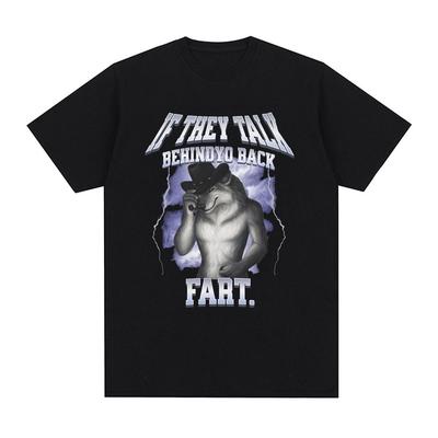 Wenn sie hinter deinem Rücken reden Furz Wolf Literally Me Lustiges Meme Emo T-Shirt Herrenbekleidung Harajuku Retro Übergroßes Baumwoll-T-Shirt