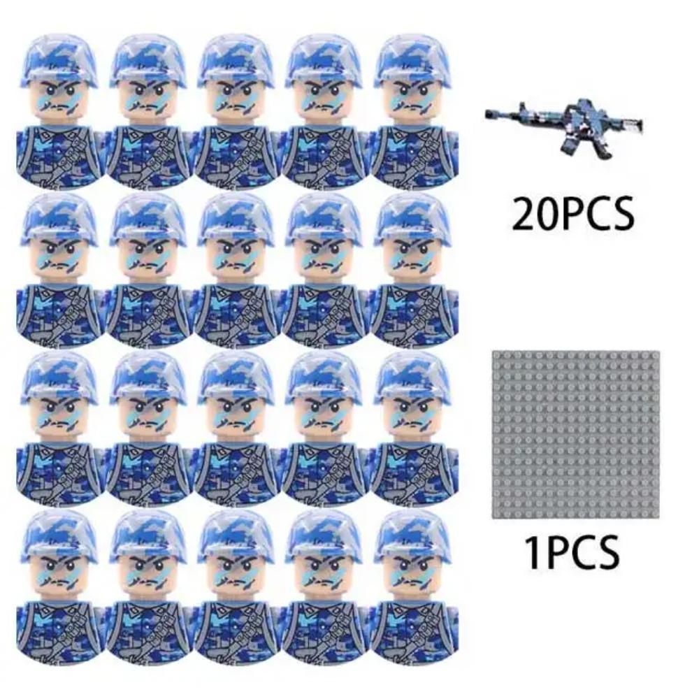 Kinderbausteine Chinesisches Spielzeug Neuer WW2 Soldat Militär Armee Mini-Puppen Nationales Bündnis Offizier Gewehrriemen Spielzeug Großhandel