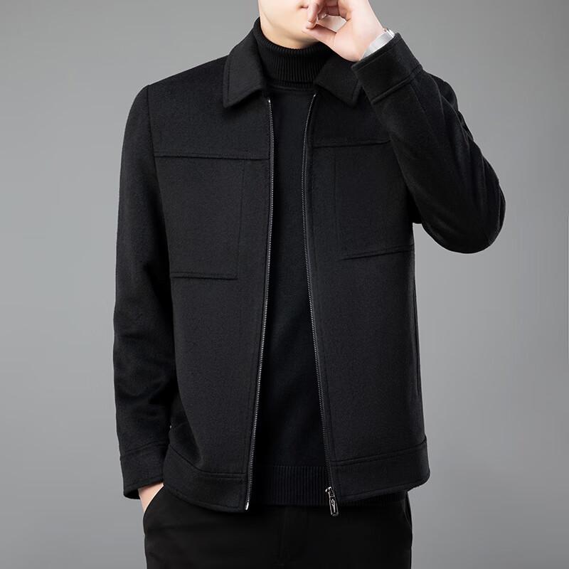 Firstview Men's Urban Casual Lapel Wool Blend Short Coat FV24D1137