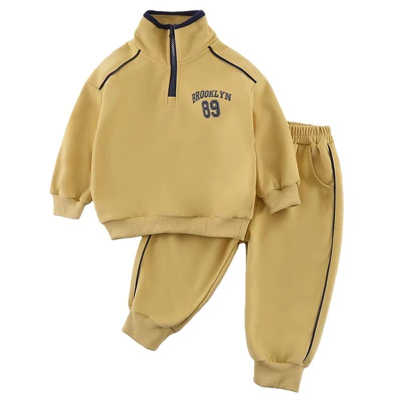 Spring Children Long Sleeve Clothes Set Boys Girls Letter Sweatshirt Sweat Pants Suit Kids Casual Outfits