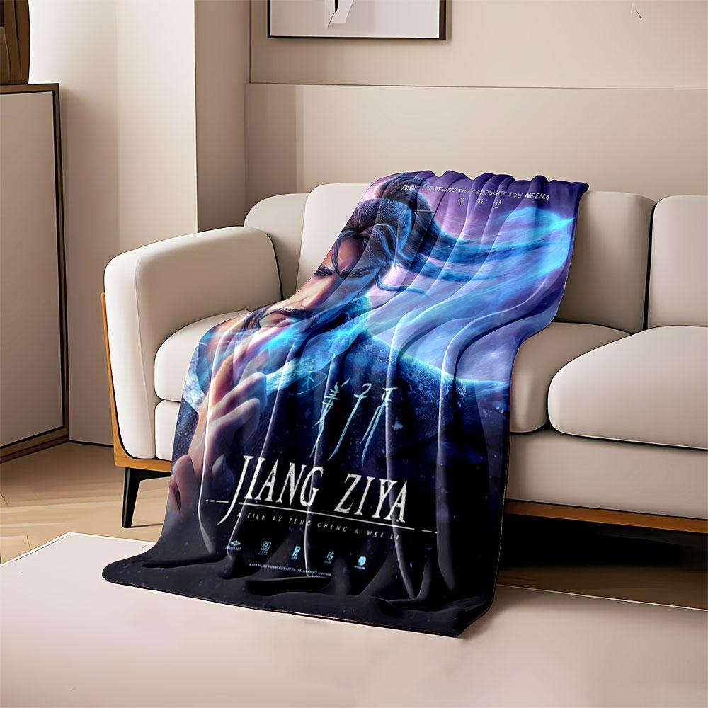 

A mystical warrior with glowing blue energy in a swirling, ethereal aura. for all seasons blanket lunch break throw gift 80cm x 120cm