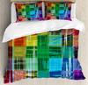 3pcs Bedding Set Pink Plaid Home Textile Duvet Cover Pillow Case Boy Kid Teen Girl Bedding Covers Set