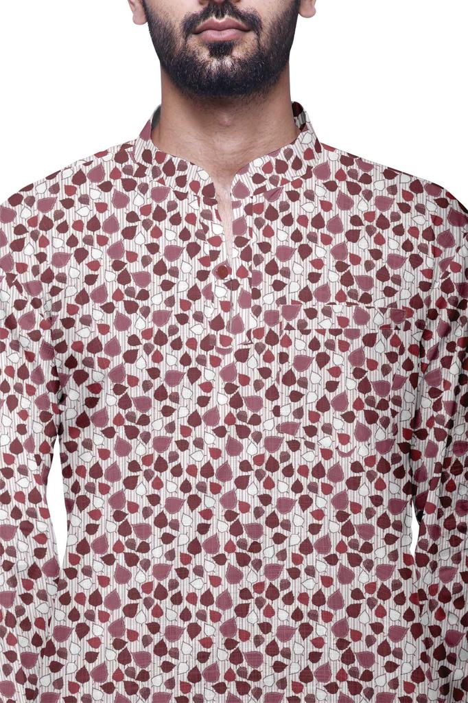 Atasi Cotton Ethnic Short Kurta For Boys Printed Party Wear Kurta For Men