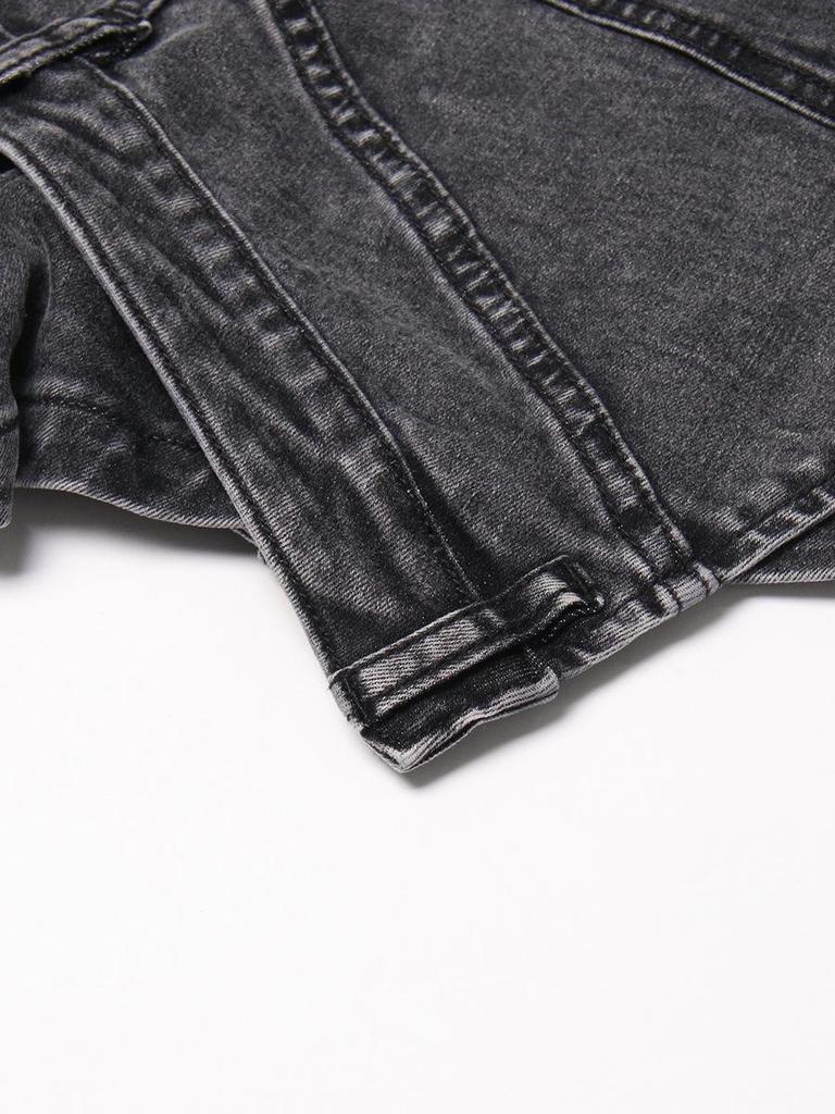 Street Style Denim Skort 2026: Irregular Waist, High-Waisted Wash, Faux Two-Piece Shorts