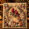 Artistic Faux Pearl Bead Mosaic Christmas Art Kit, 20x20cm Xmas Painting DIY Decorative Gemstone Wall Sparkling 3D Diamond Craft Kit for Adults,