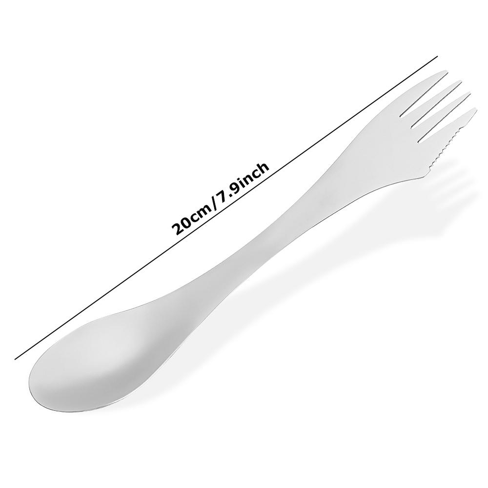 Camping Tableware Kitchen Spoon 3 In 1 Stainless Steel Fork
