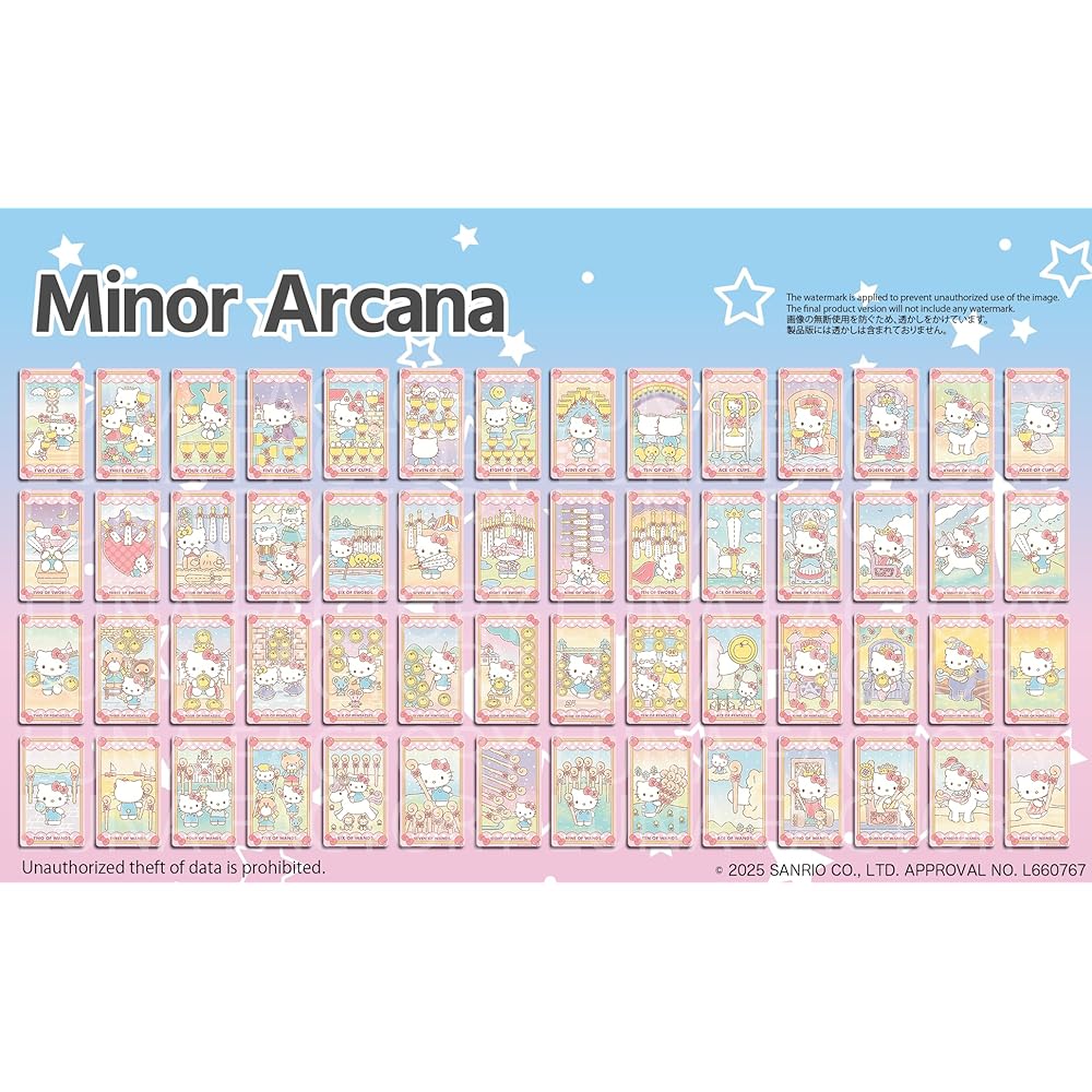 Officially Licensed Luna's Hello Kitty Tarot Cards (78 cards, color, beginner-friendly, Japanese guidebook included) - Cute Tarot Cards, Based on the 
