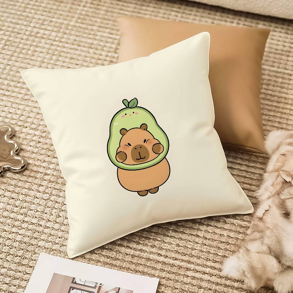 Cute Funny Kapibala Pillow Case Anti-dustmite Invisible Zipper Sofa Bed