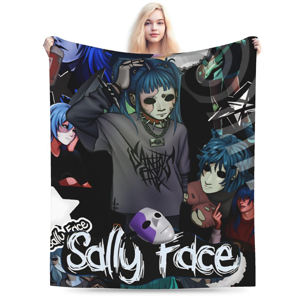 Sally Face Game Anime SF Flannel Blanket Winter Warm Soft Bedding Throws for Boy Girl Couch Bed Pattern Bedspread Sofa Bed Cover