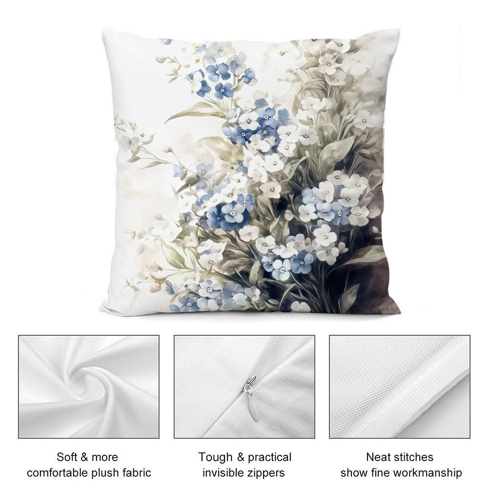 Wild Flower Cushion Cover Soft Plush Fabric DoubleSided Printed Cushion Covers for All Seasons Modern HomeDecor Gift