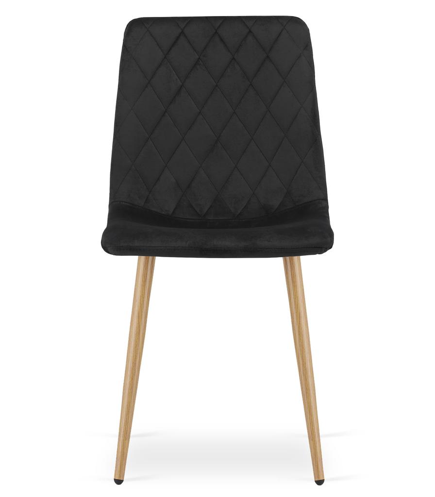Turin Chair - Black Velvet / Wood Color Legs X 4