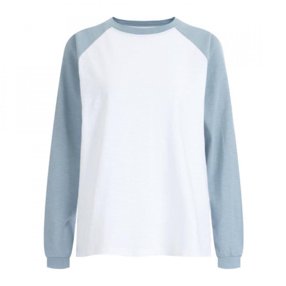 Shop WomeN RouNd Neck Color Block RaglaN LoNg Sleeve T ShirT N Dai WSh 12130 S