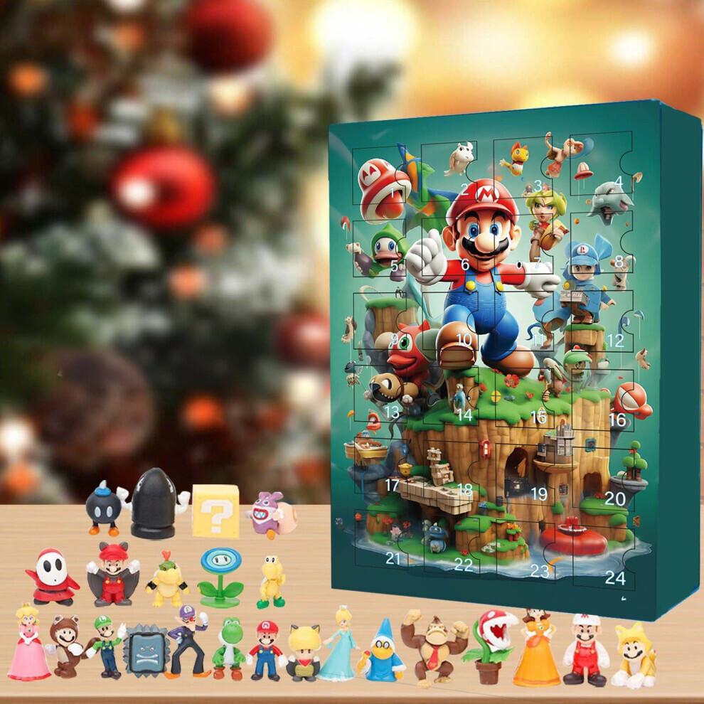 Super Mario Bros Advent Calendar Surprise Box Christmas Arrival Blind Box 24 Day Countdown Calendar Anime Figure Toys Children's Xmas Gift