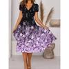 JPNTKY Fashion Summer Spring Short Sleeve V-Neck Casual Dresses