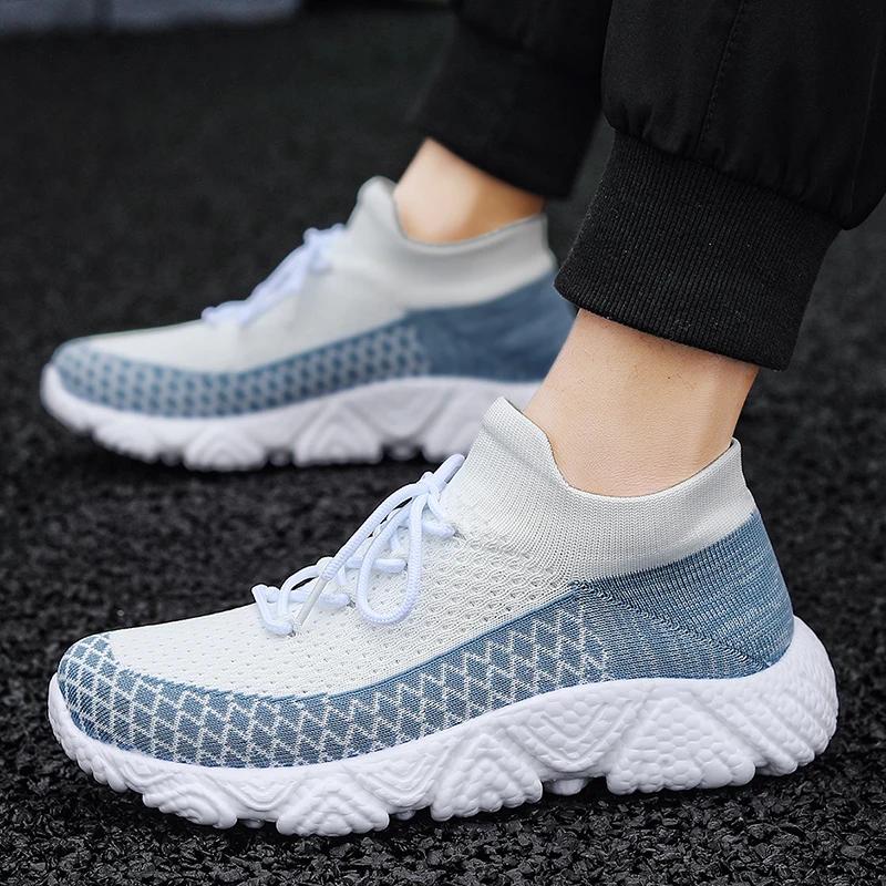Men's Leisure Spring and Autumn Breathable Non-slip Casual Sports Shoes Large Size Flat Loafers Running Fitness Shoes