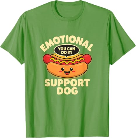 Emotional Support Hot Dogs Funny Kawaii Hot Dogs Design TShirt Y2k Cute Hotdog Graphic Outfit Womens Fashion Foodie Tee Tops