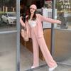 Autumn and Winter Large Size Lazy Sportswear Suit Women's Loose Sweatshirt High Waist Wide Leg Pants Slimming Two Piece Set