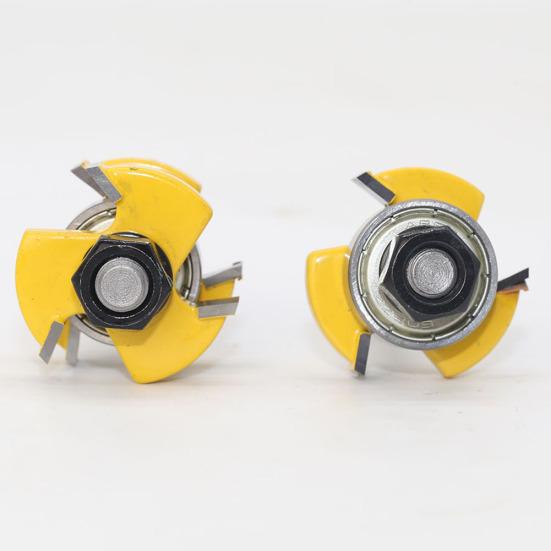 2 bucăți 1/4 inch, tip T, set de bucăți de frezat pentru îmbinare cu limbă, unealtă de tăiere a lemnului