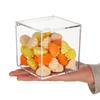 Conjunto de 12 Caixas Transparentes à Prova de Poeira para Embalar Doces Caixas de Armazenamento de Plástico para Doces e Biscoitos Recipientes Quadrados Cúbicos
