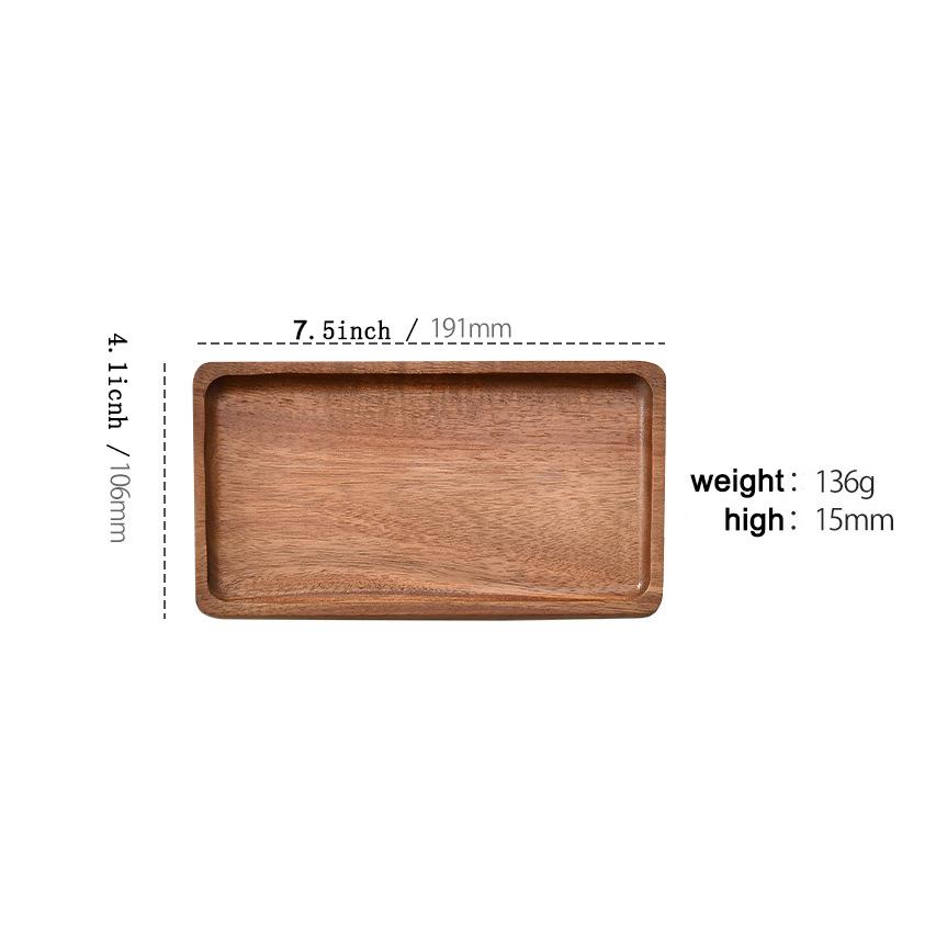 1Pc Acacia Wood Coffee Tray Food CupTrays Decorative Wood Tray Dessert Candy Bamboo Tray Gongfu Tea Tray