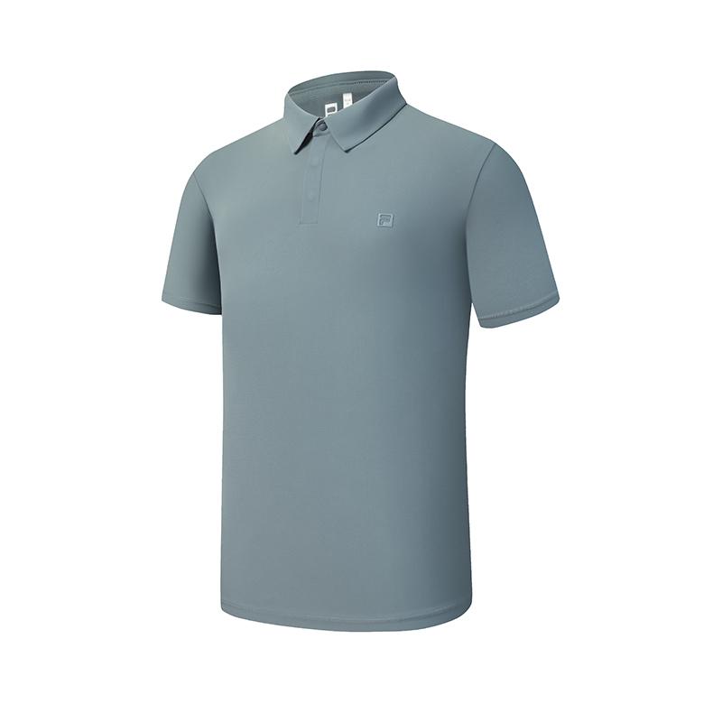

FILA Fitness Fashion Simple Classic Basic Sports Training Versatile Comfortable Cool Short Sleeve Polo Shirt Men tops Ice-Sea-Blue A11M621116FBU 3XL