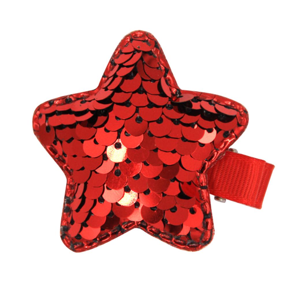 

Діти, немовлята, дівчатка, блискучі блискітки, п ятикутна зірка, бічна шпилька, шпилька, декор для волосся червоний