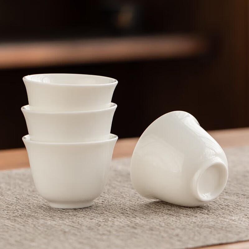 Traditional Mutton-Fat Jade Porcelain Kung Fu Tea Set