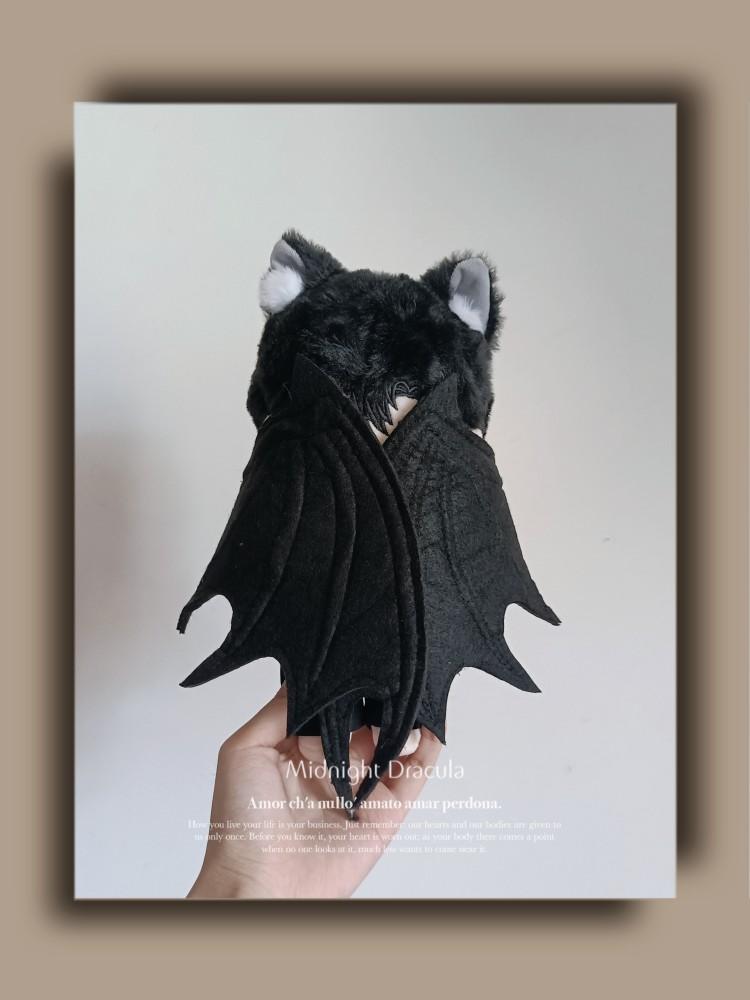 Original 20cm Handmade Messenger Long-Leg Cotton Doll With Black White Feather Wings Angel Wings Model Toy Christmas Gifts