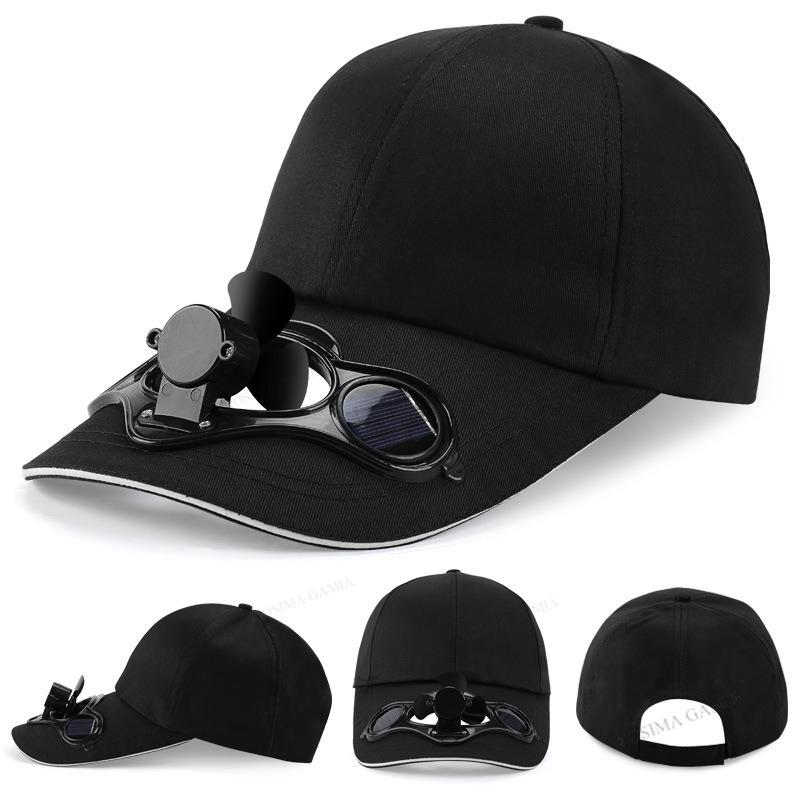Summer Men Women Sport Outdoor Sun Protection Baseball Hat Cap with Solar Sun Power Cooling Fan Cool Casual Sun Visor Cap