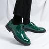Classic Italian Style Mens Green Derby Formal Shoes Career Office Leather Shoes Pointy Toe Handmade Business Wedding Dress Shoes