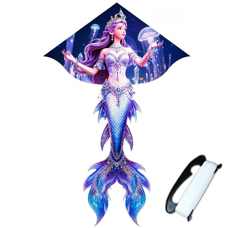 

Mermaid Kite With Polyester Fabric And Glassfiber Frame For Outdoor Flying And Gift For Kids