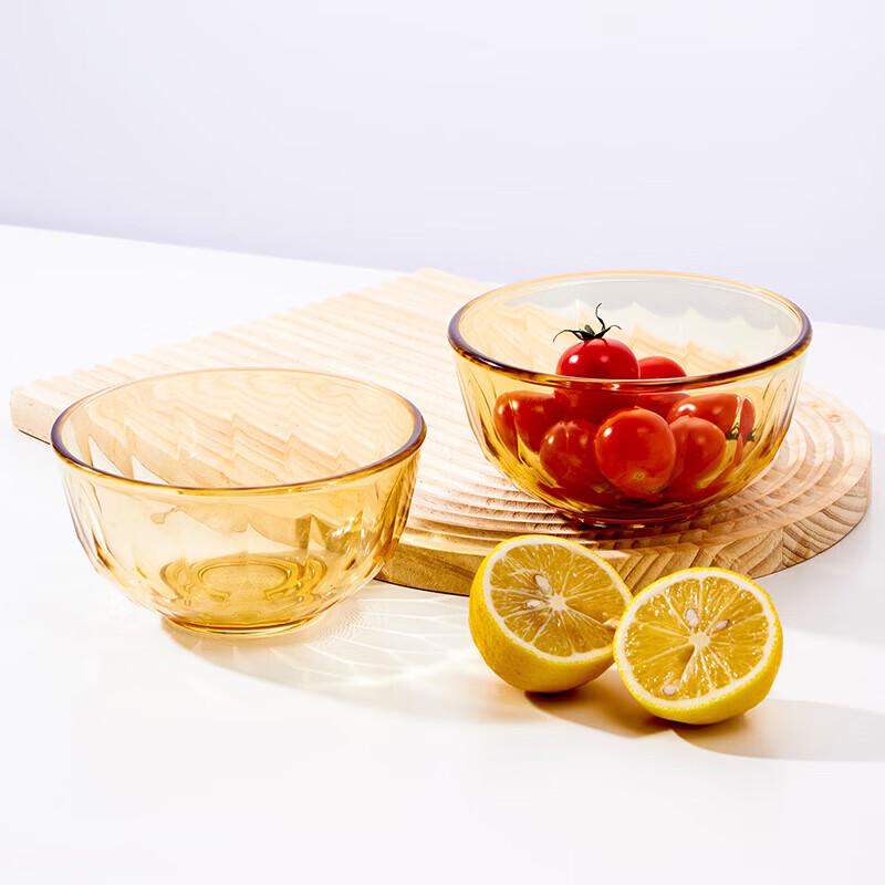 LocknLock Crystal Amber Glass 2-Piece Dinnerware Set