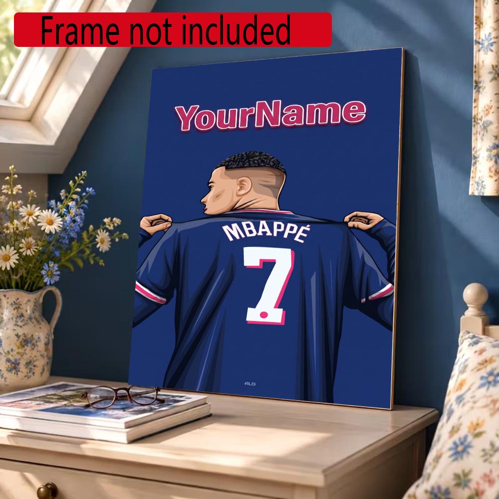 Mbappe Customize Your Name Diamond Painting Round Diamond Diy Frameless Holiday Artwork Suitable For Home Office Wall Decoration