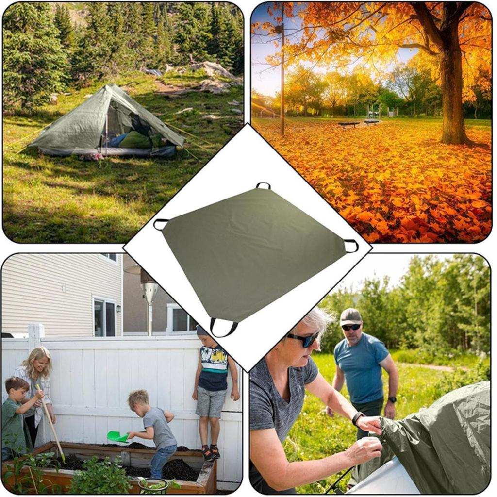 Foldable Falling Leaf Bag Multifunctional Garden LawnS Waste Collection Mat Leaf Tarpaulin With Handle