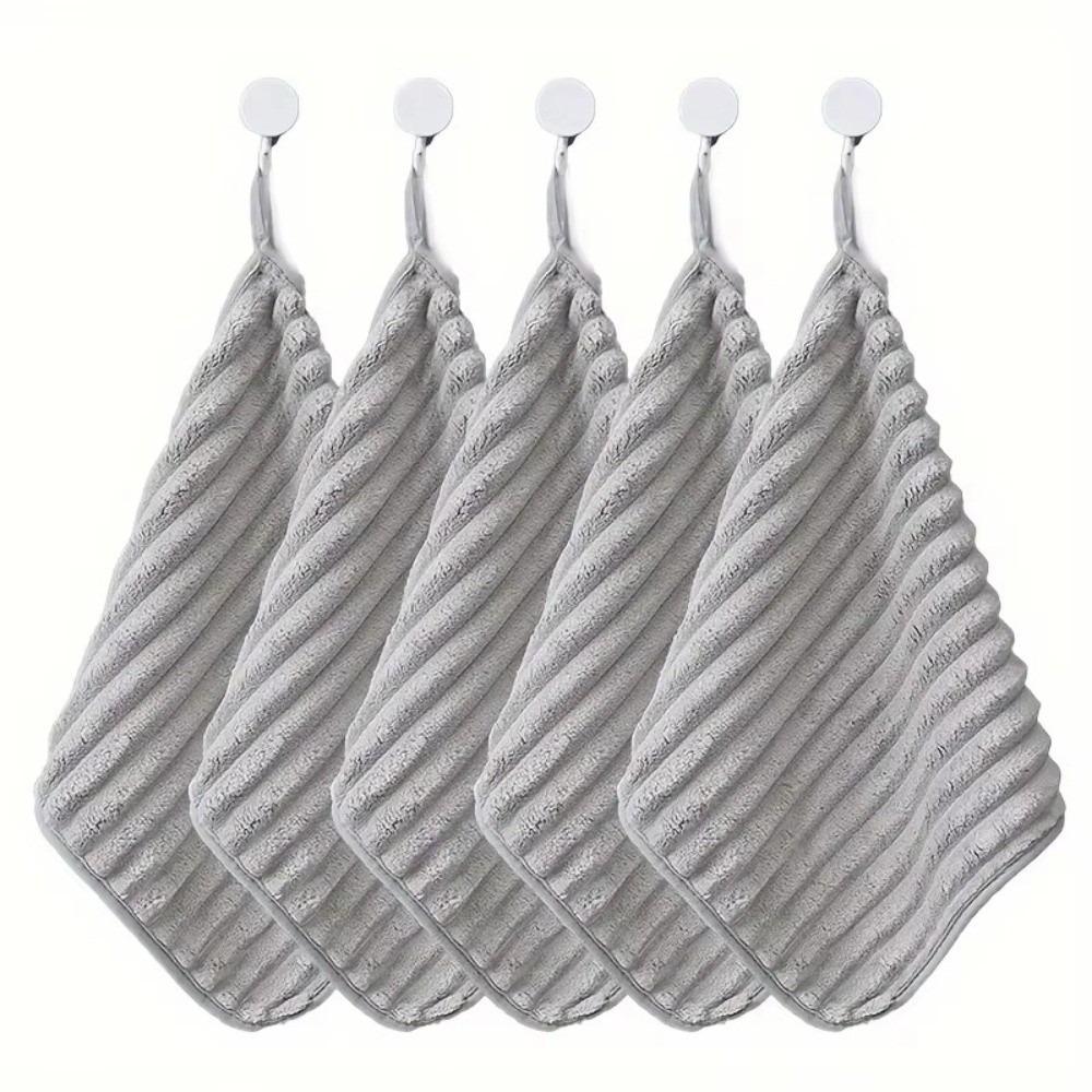 5PCS Soft Hand Towel Set Super Absorbent 11.8*11.8 inch Wiping Towel Washcloths Daily Necessities Quick Drying