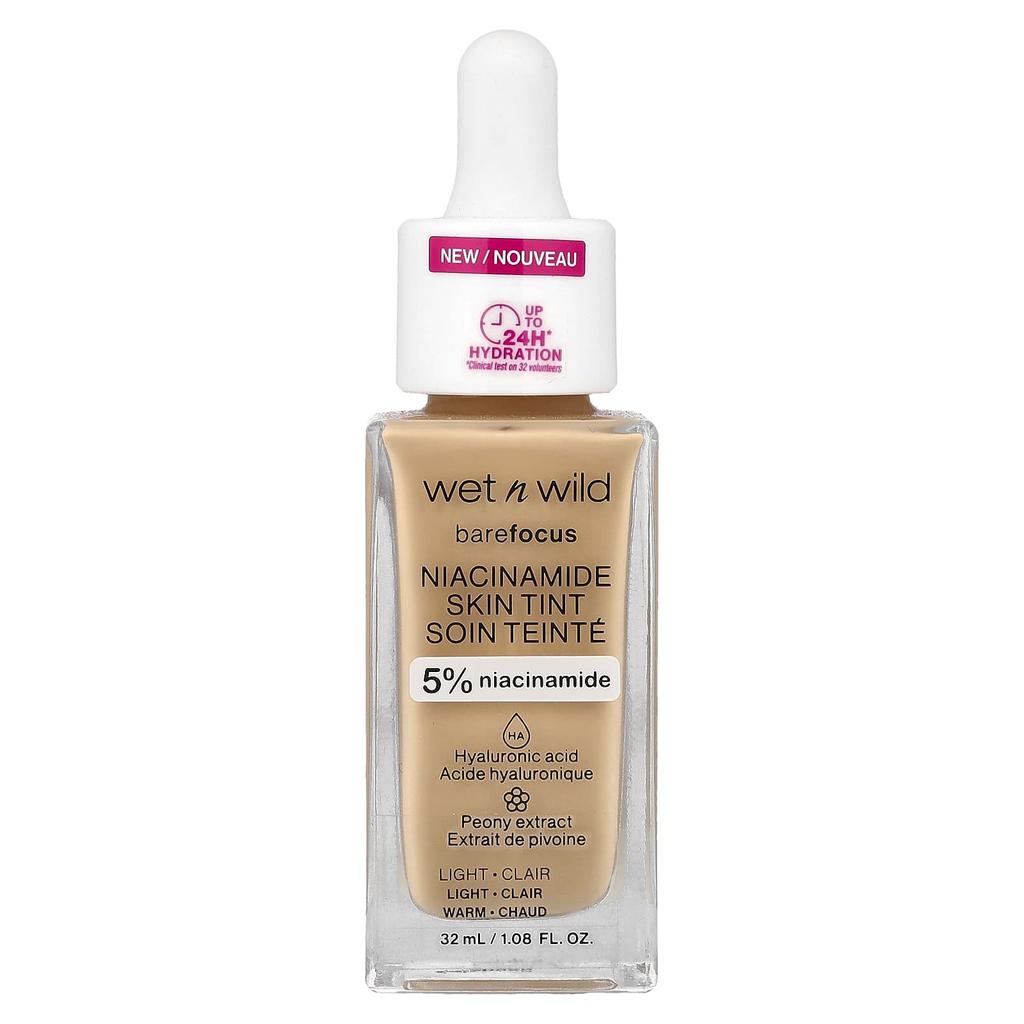 Wet N Wild Barefocus, Niacinamide Skin Tint, 1116092 Light, 32ml (1.08fl Oz)