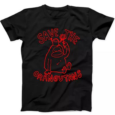 Save The Orangutans Homage Monkey Jungle Funny Gift Tee Black T Shirt 282