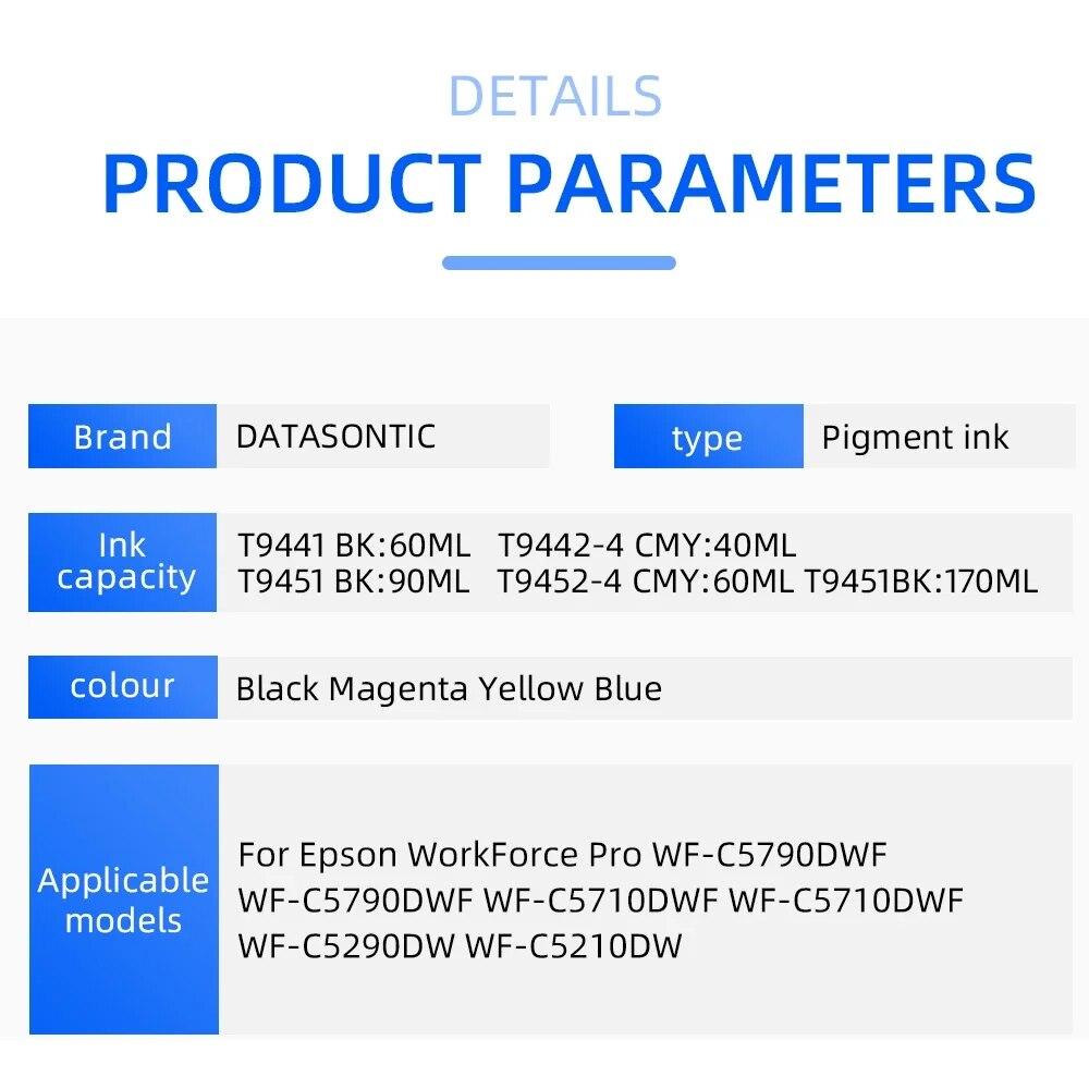 T9441-T9444 T9451-T9454 T9461 Ink Cartridge With Pigment For Epson WorkForce Pro WF-C5790DWF C5710DWF C5290DW C5210DW Cartridge