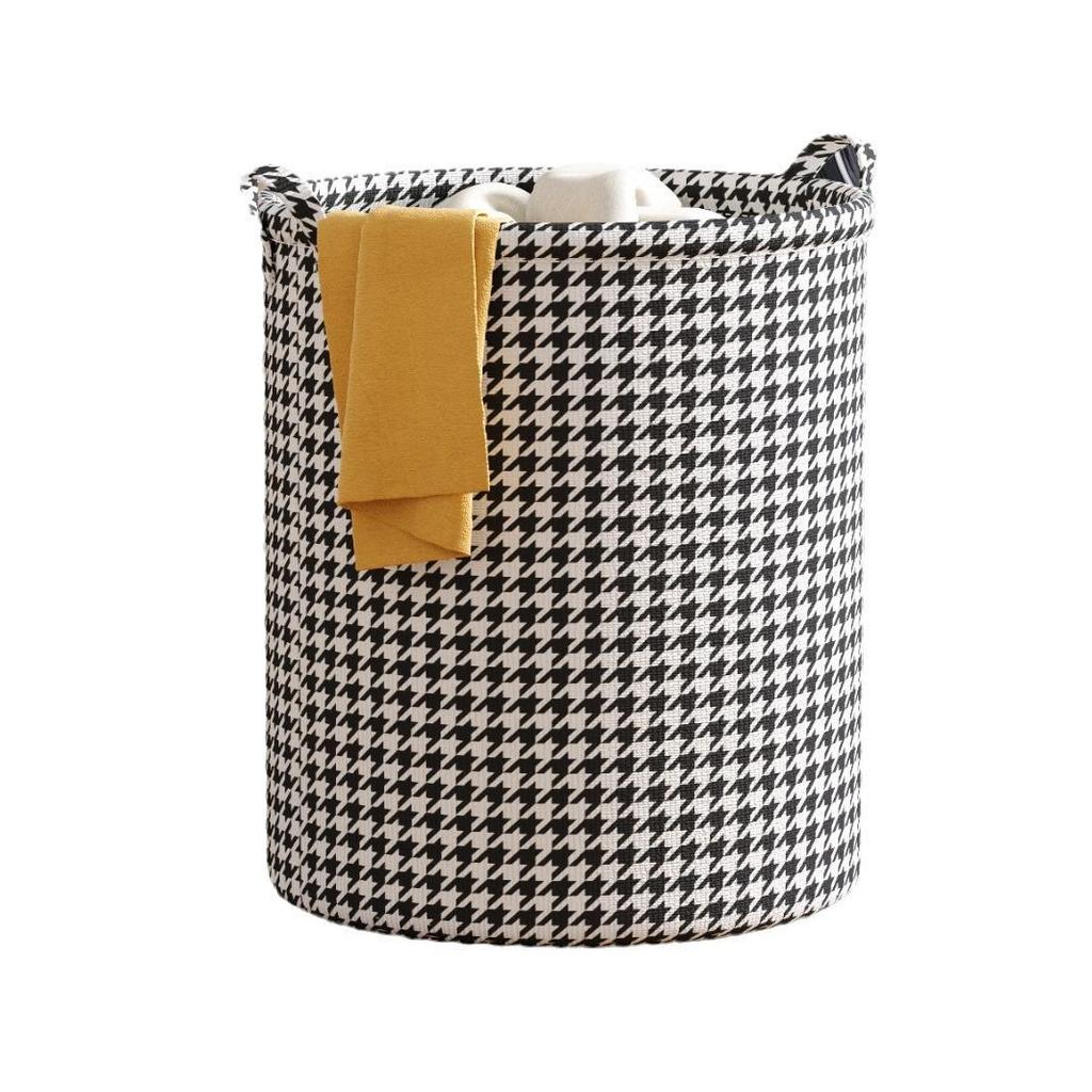 Houndstooth Foldable Laundry Hamper - Thickened Storage for Dorms, Toys, and Bathroom.