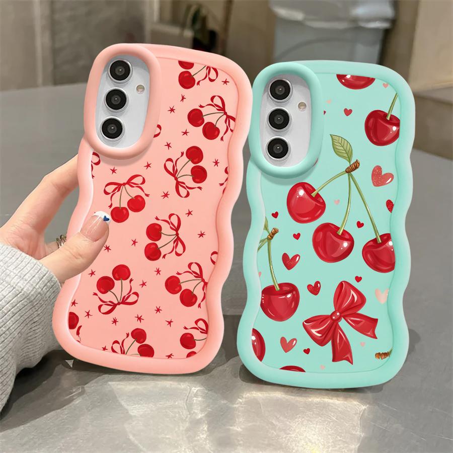 Case for Samsung Galaxy A14 A52 A13 A11 A15 A12 A21s A16 Soft Phone Cover A05 A23 A53 A03 A33 A22 A06 A04 Red Lovely Cherry